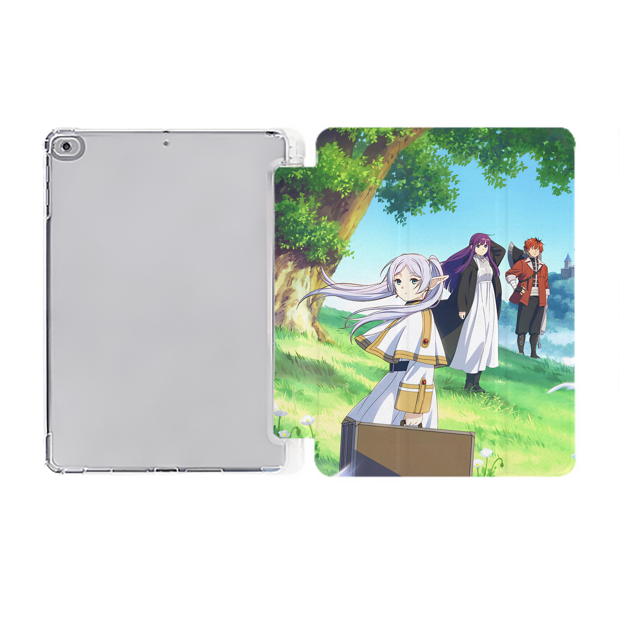（画像用） 葬送のフリーレン Frieren IPad ケース ペン収納付き 三つ折りスタンド PUレザー×シリコン 対応機種9.5/10.5/10.9インチ
